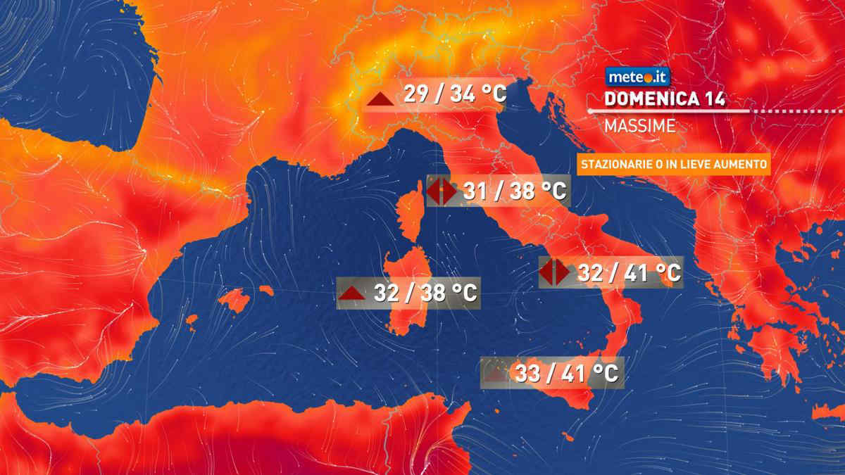 Meteo, 14 luglio stabile. Prosegue l'ondata di caldo africano