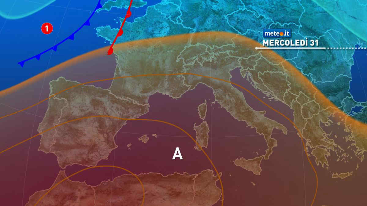 Meteo 31 luglio: ancora caldo e afa, ma arriva qualche temporale