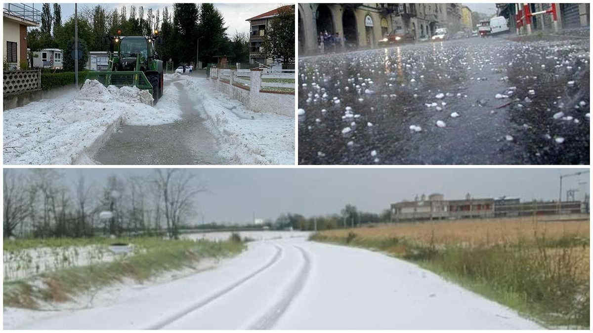 Maltempo, grandinata imbianca il Piemonte