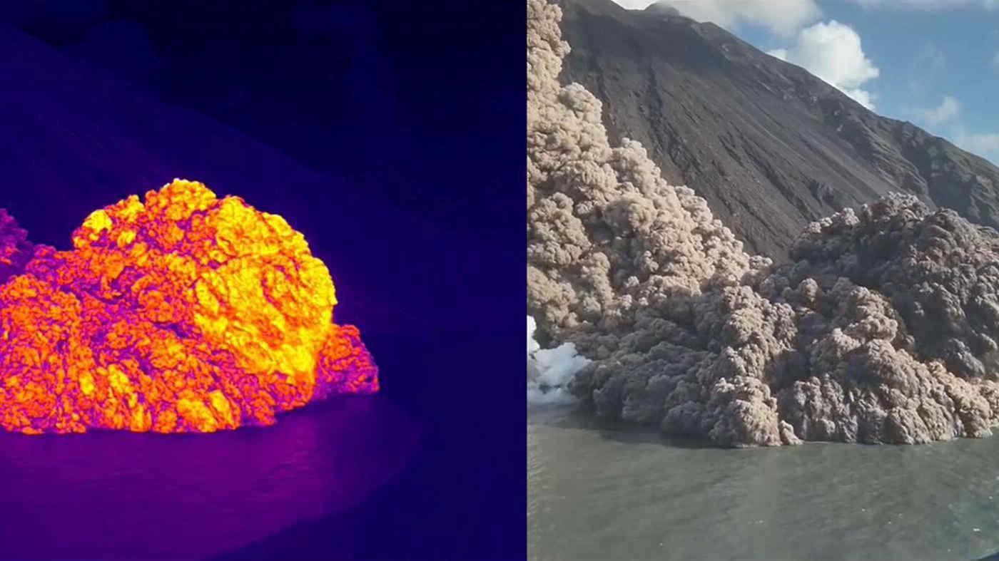 Stromboli, scatta l'allerta rossa: frana di lava dal vulcano