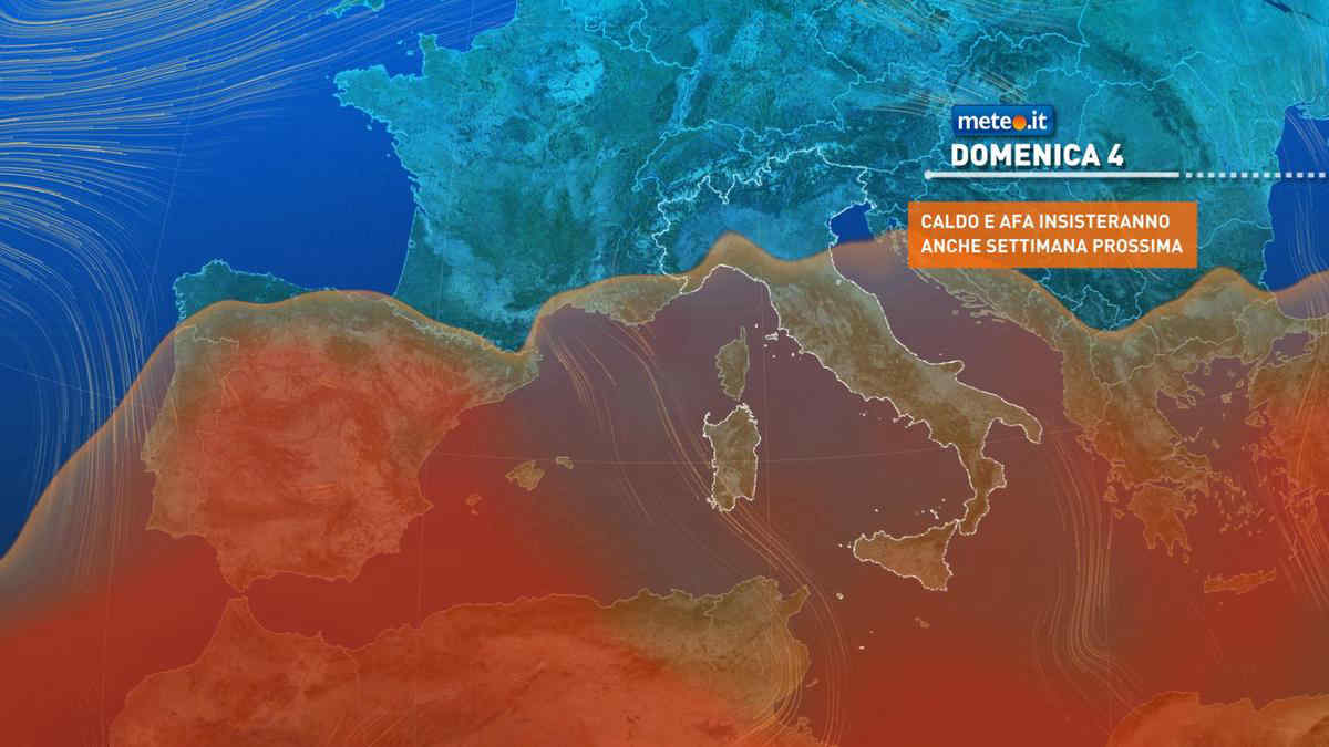 Meteo: domenica 4 agosto parziale tregua dalla calura! Poi di nuovo verso i 40 gradi