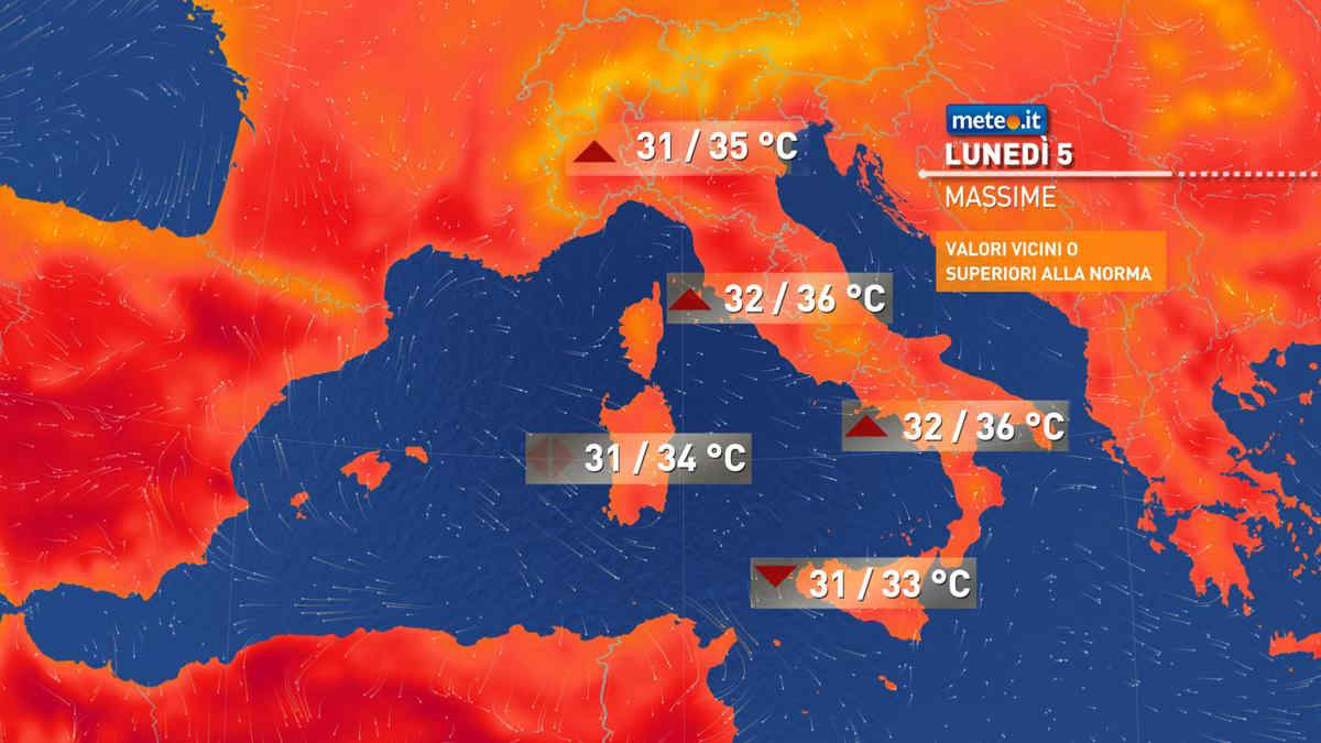 Meteo, settimana al via domani con una nuova rimonta dell'anticiclone: le previsioni da lunedì 5 agosto