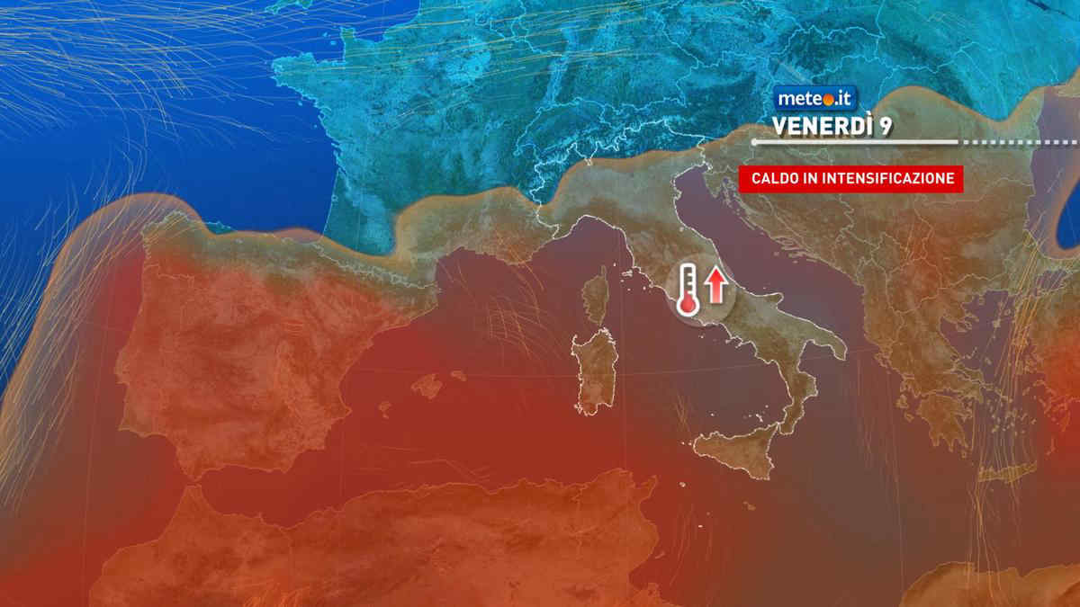 Meteo: da venerdì 9 clima bollente con picchi fino a 42°C. Siccità e incendi si aggravano