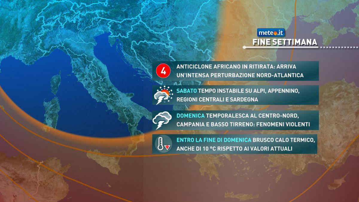 Meteo, 17 agosto molto caldo poi da domenica rischio nubifragi e crollo termico