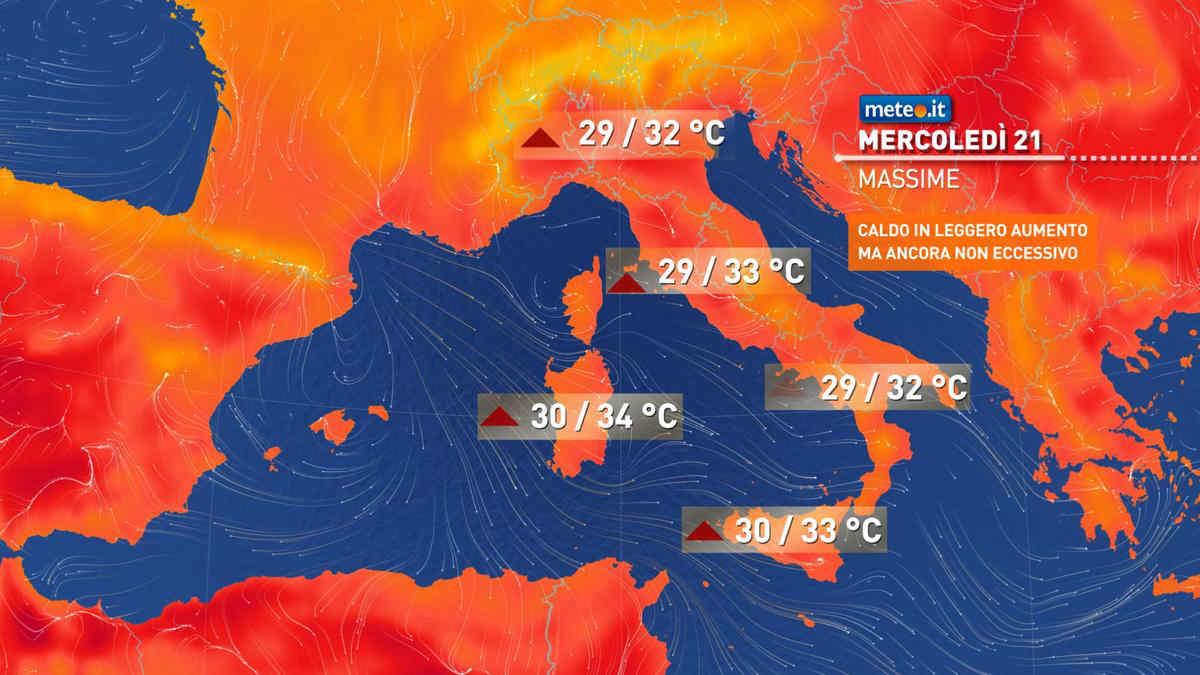 Meteo 21 agosto, torna l'anticiclone: tanto sole e caldo in aumento, ma c'è ancora qualche pioggia