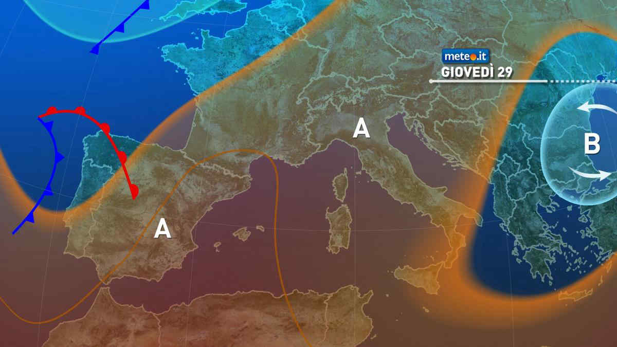 Meteo: giovedì 29 agosto ancora temporali e caldo sempre più intenso