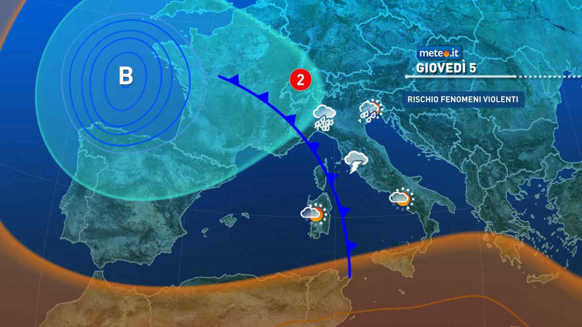 Meteo, Maltempo diffuso: giovedì 5 rischio di temporali e violenti nubifragi