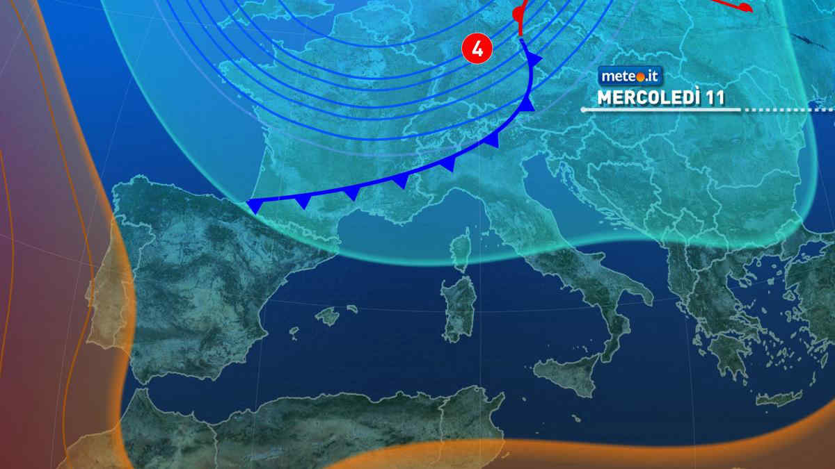 Meteo 11-12 settembre,  nuova perturbazione, forti venti e crollo termico