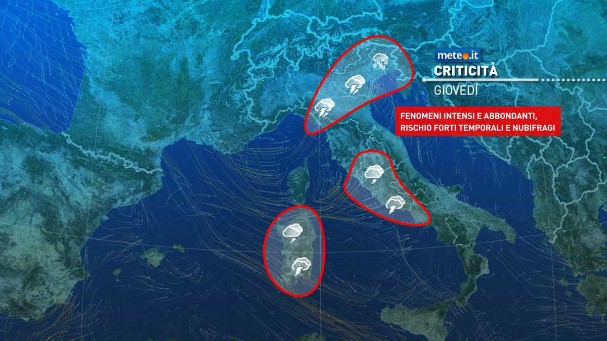 Meteo 12 settembre: tempesta Boris sull'Italia. Maltempo e criticità: i dettagli