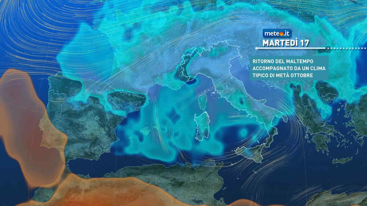 Meteo, vortice ciclonico in azione: maltempo e vento forte, clima da pieno autunno