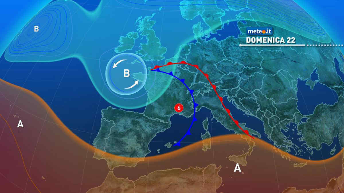 Meteo: domenica 22 nuova perturbazione con piogge intense! Dettagli e tempistiche