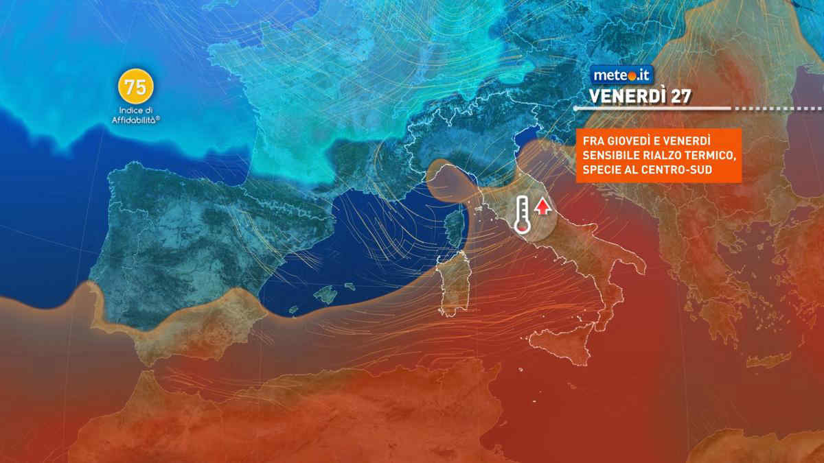 Meteo: fino a venerdì 27 maltempo e piogge. Le temperature dividono l'Italia