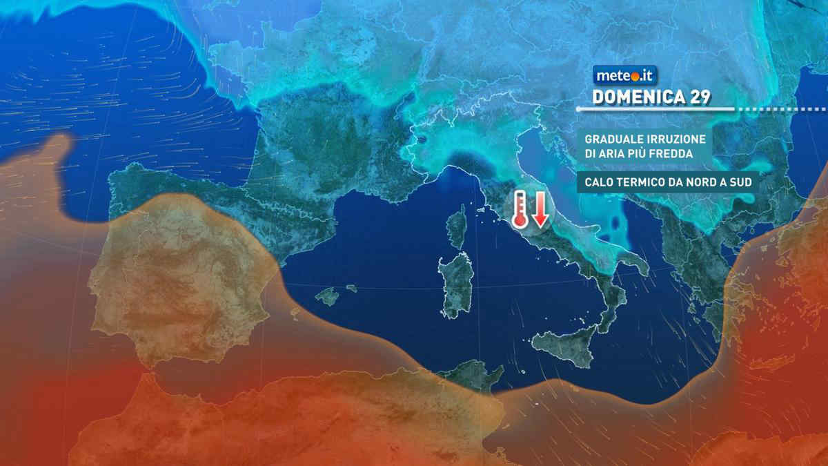 Meteo, domenica con vento forte e freddo in aumento. Le previsioni dal 29 settembre