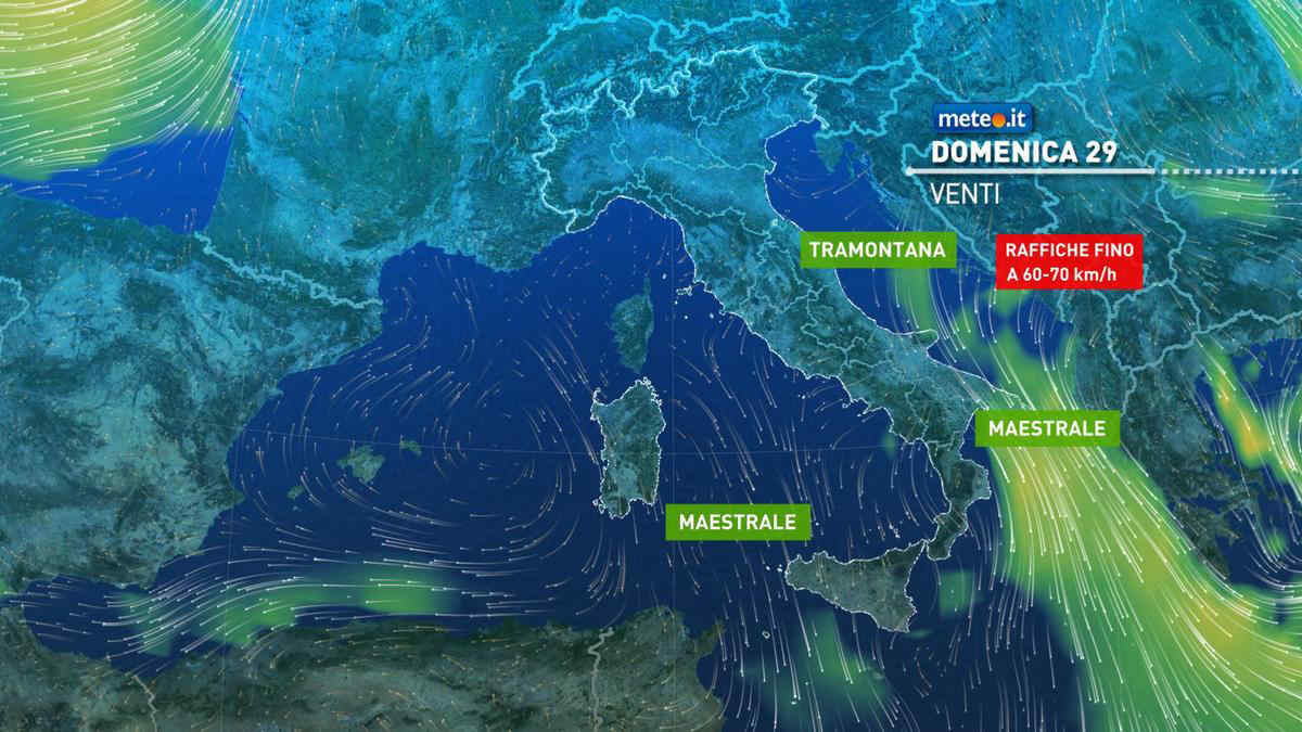 Meteo 29 settembre: brusco calo termico e raffiche a 70 all'ora. Le previsioni nei dettagli