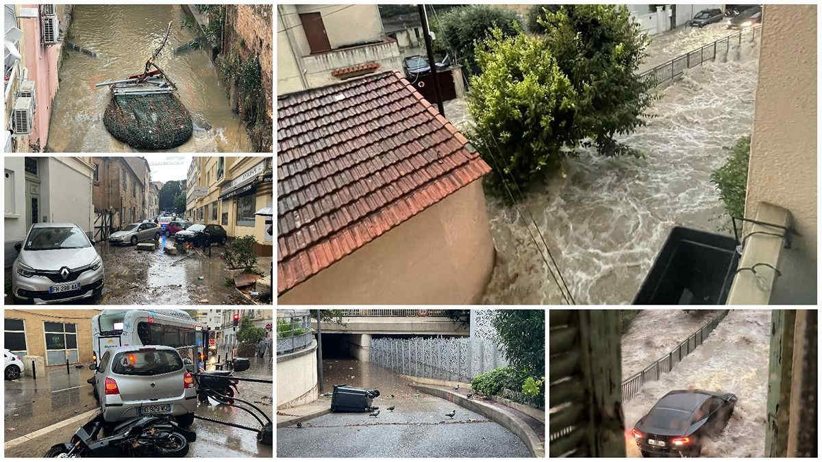 Meteo, nubifragio a Cannes: allagamenti in tutta la città e macchine trascinate dall’acqua: il video