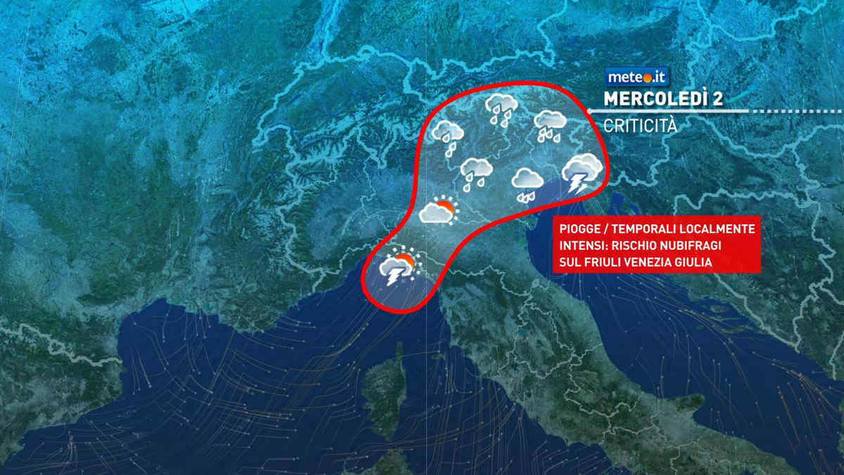 Meteo, rischio di forte maltempo tra oggi e domani: le previsioni dal 2 ottobre