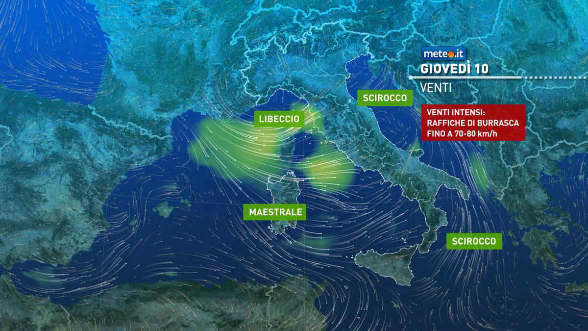 Meteo, giovedì di forte maltempo: rischio nubifragi e vento di burrasca. Le previsioni dal 10 ottobre