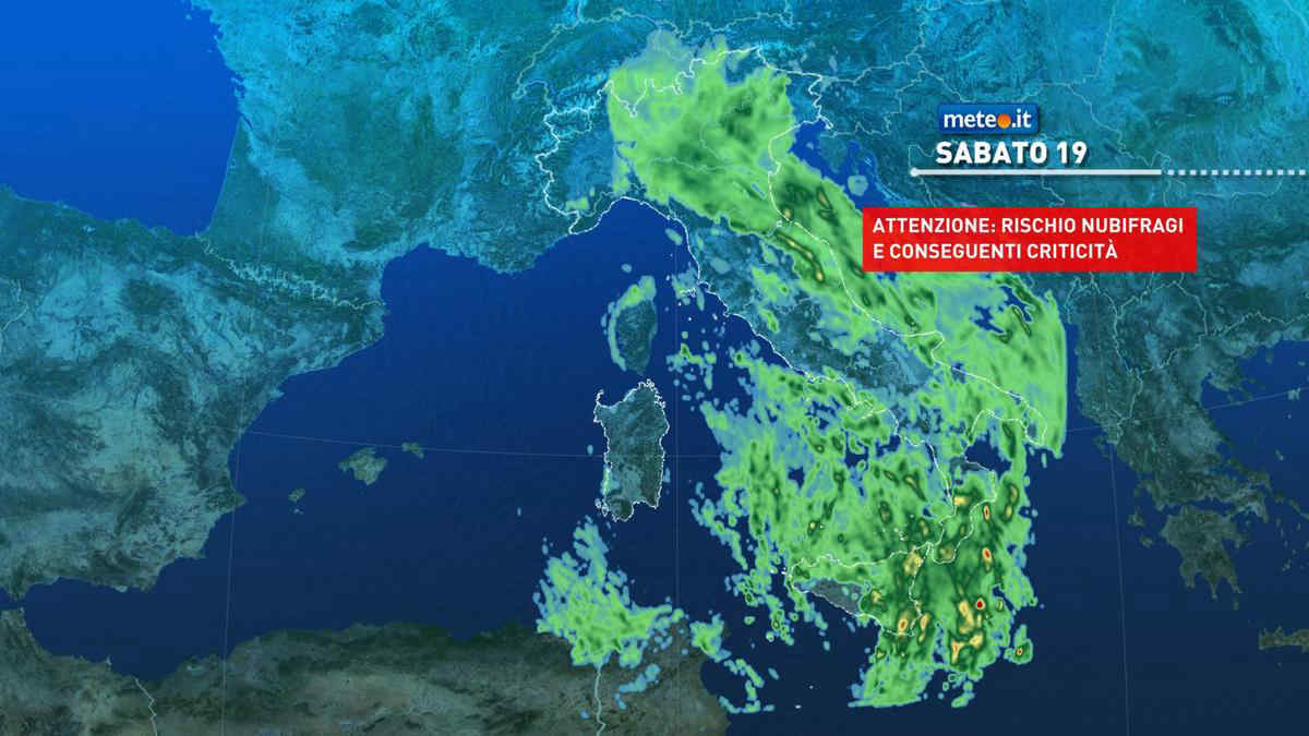 Meteo: piogge e rischio nubifragi nelle prossime ore. Le zone interessate