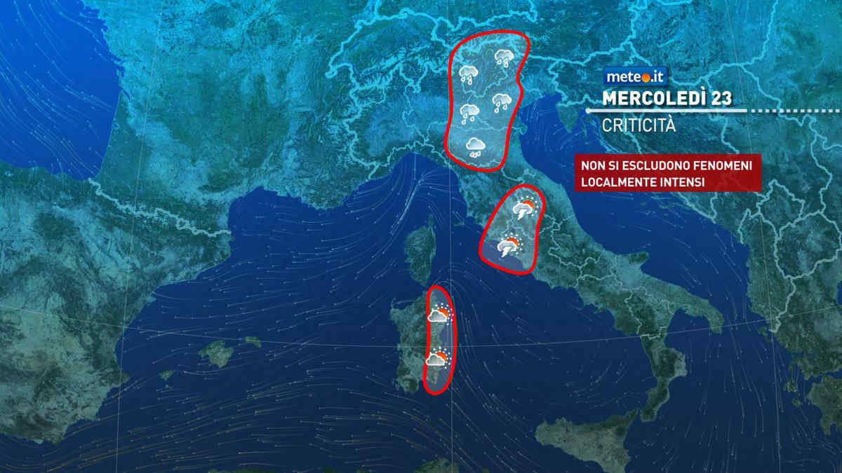 Meteo: nelle prossime ore rischio di fenomeni intensi. Attenzione all'Emilia Romagna