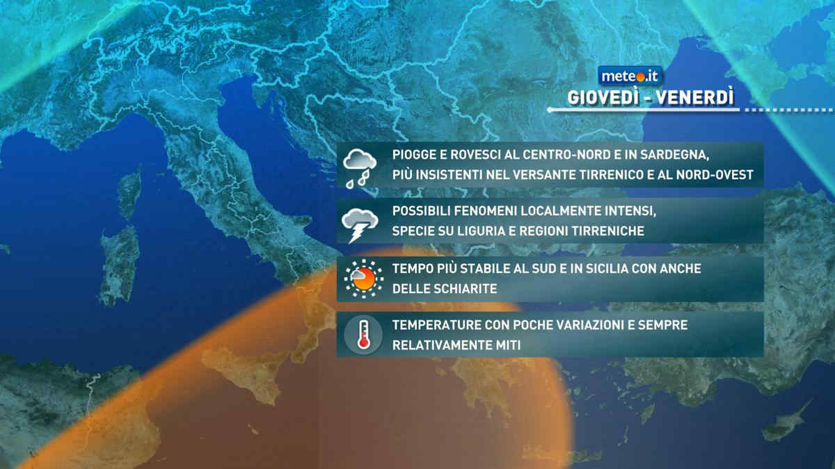 Meteo: ancora maltempo, attenzione al rischio di piogge intense! Le previsioni da giovedì 24