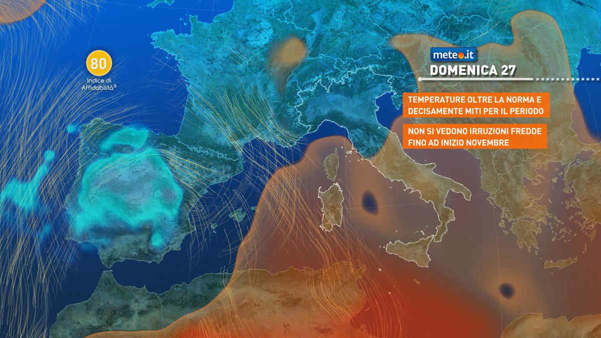 Meteo, domenica 27 di pioggia su Nord-Ovest e Sardegna, poi arriva l'alta pressione