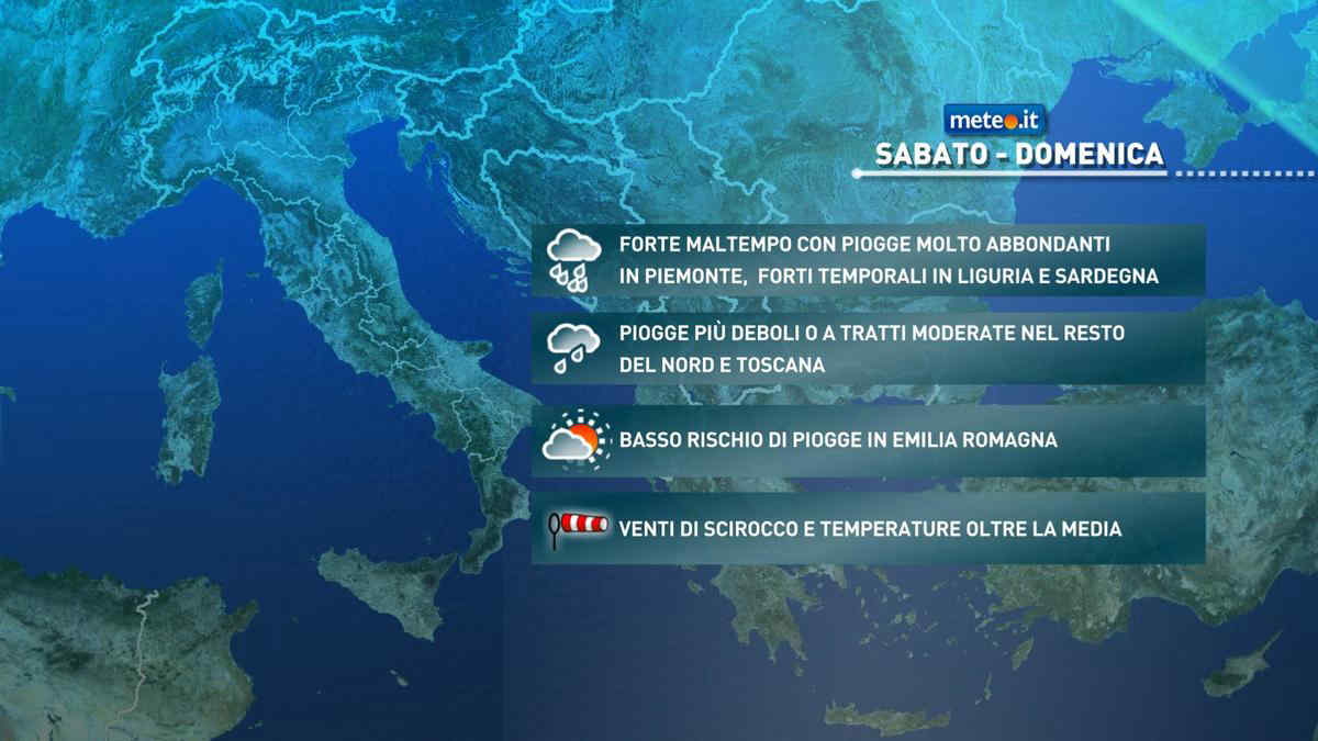 Meteo, 26 ottobre con forte maltempo su Nord-ovest e Sardegna