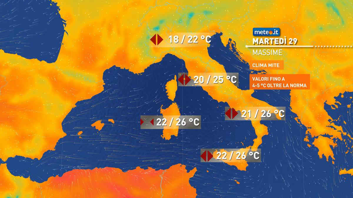 Meteo 29-30 ottobre, stop alle piogge e caldo anomalo: le previsioni