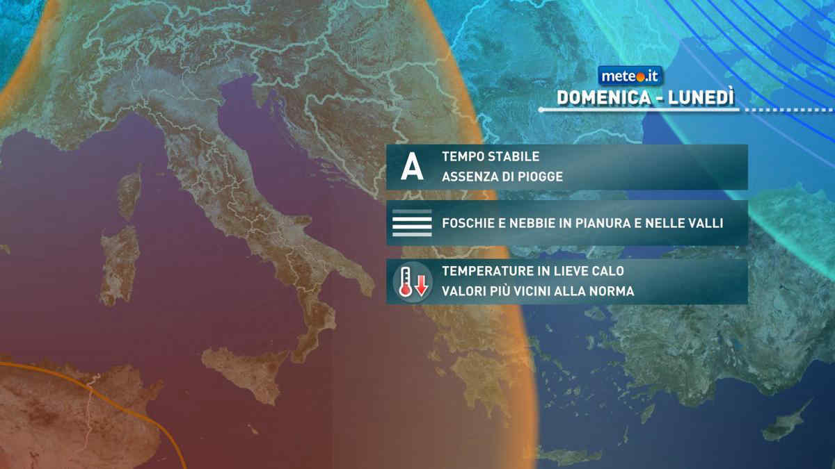 Meteo stabile e clima mite: zero termico a quota 4000 m. Da domenica 3 calo termico