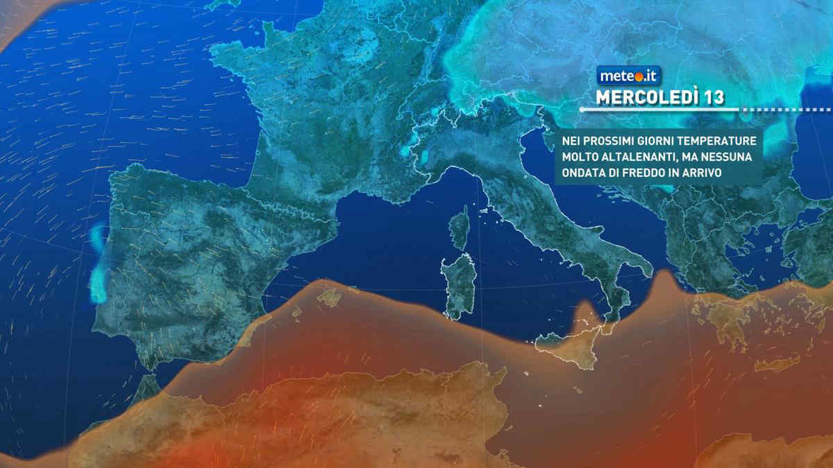 Meteo, 13-14 novembre con impulsi instabili e aria più fredda sull'Italia