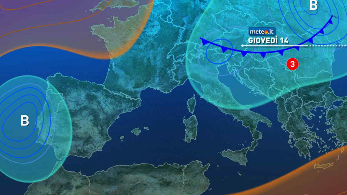 Meteo: nuova perturbazione tra domani e venerdì, tornano pioggia e neve! Le previsioni dal 14 novembre