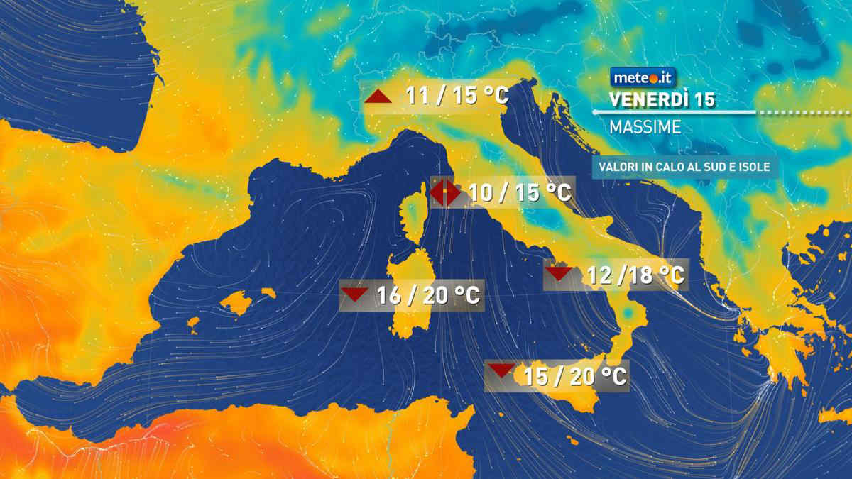 Meteo, venerdì con piogge e temporali in diverse zone del Sud: le previsioni dal 15 novembre