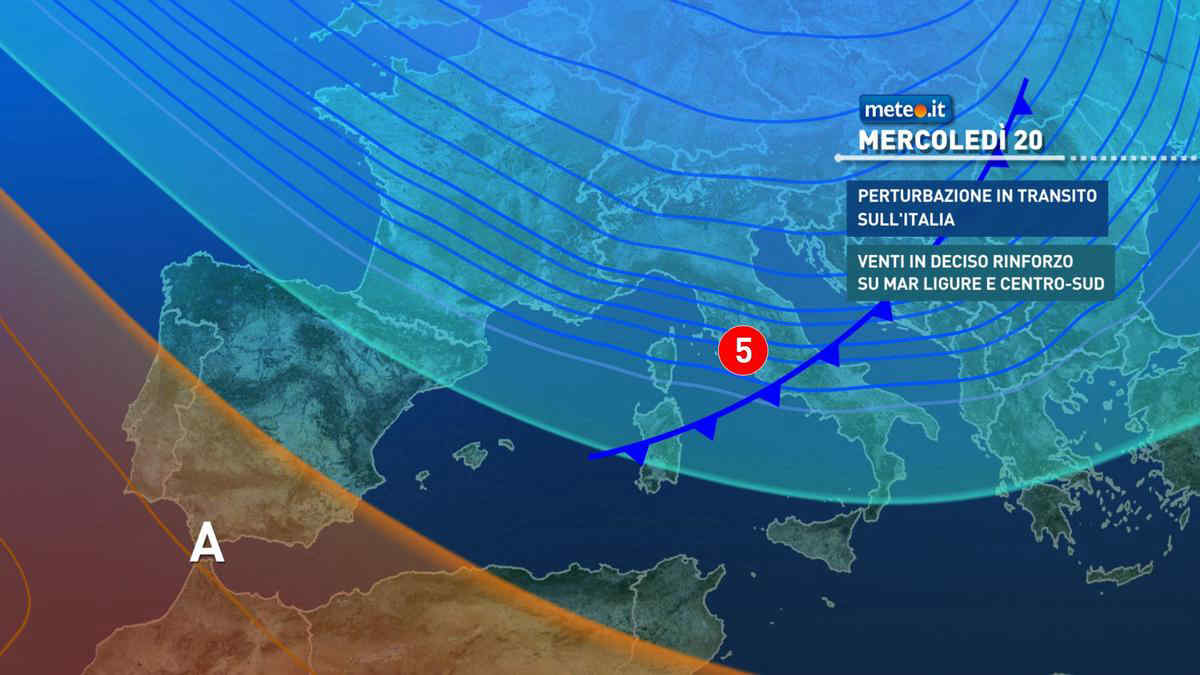 Meteo, svolta invernale da mercoledì 20: vento freddo, pioggia e neve