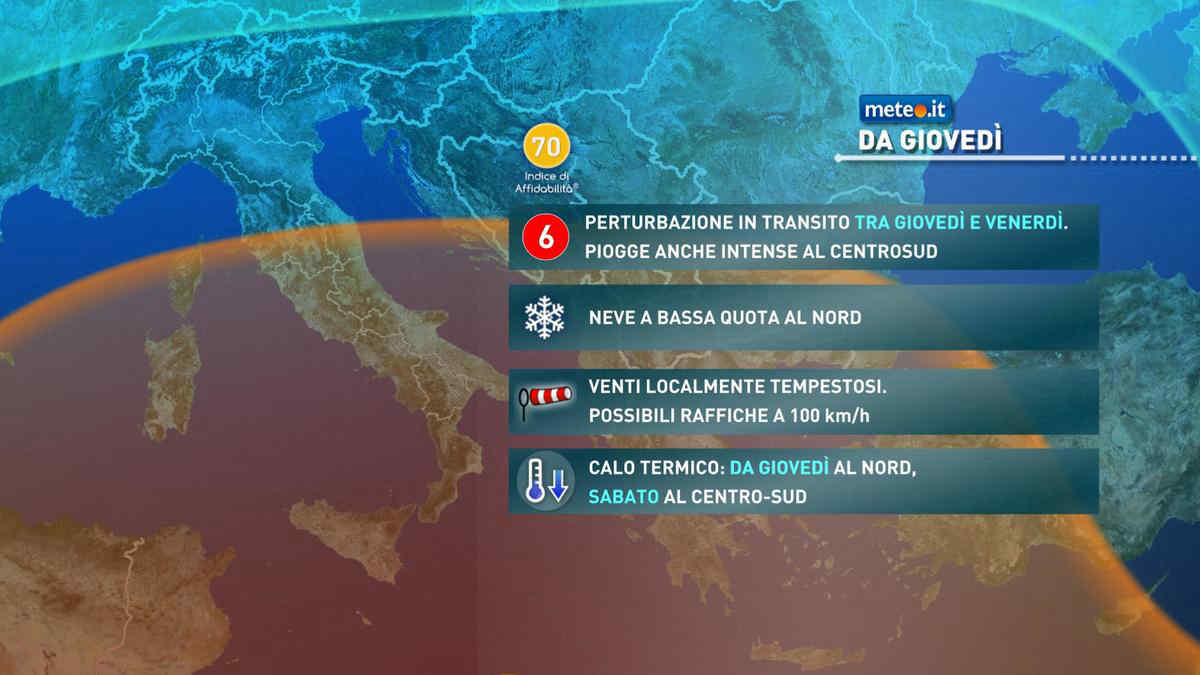 Meteo, da giovedì 21 piomba l'inverno: pioggia, vento forte e neve fino in pianura, ecco dove