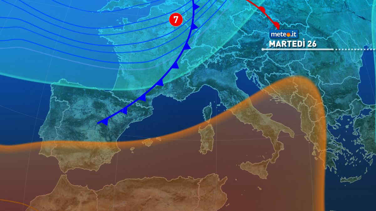 Meteo: da martedì 26 a giovedì 28 alcune piogge e clima più mite