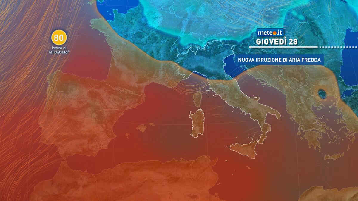 Meteo: da giovedì 28 nuova perturbazione in vista! Crollano ancora le temperature? La tendenza