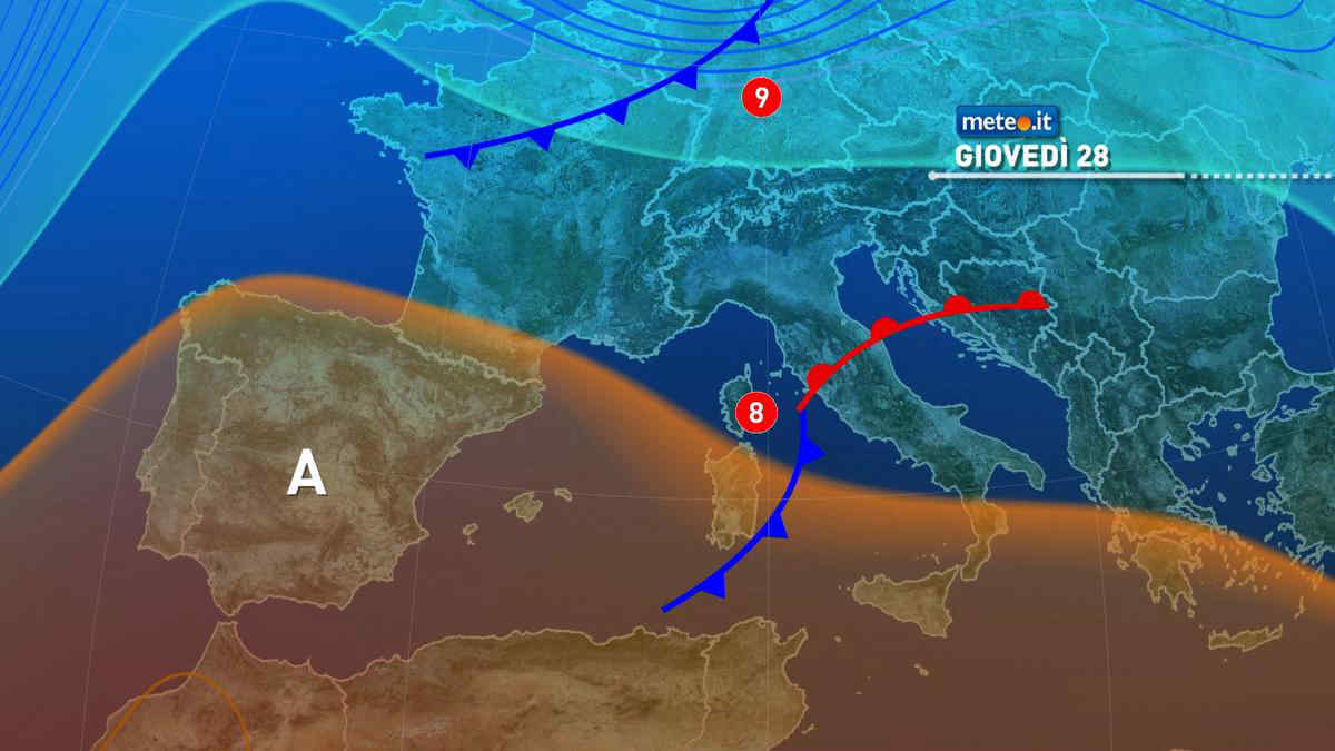 Meteo: domani poche piogge, poi tornano maltempo e freddo invernale. Le previsioni da giovedì 28