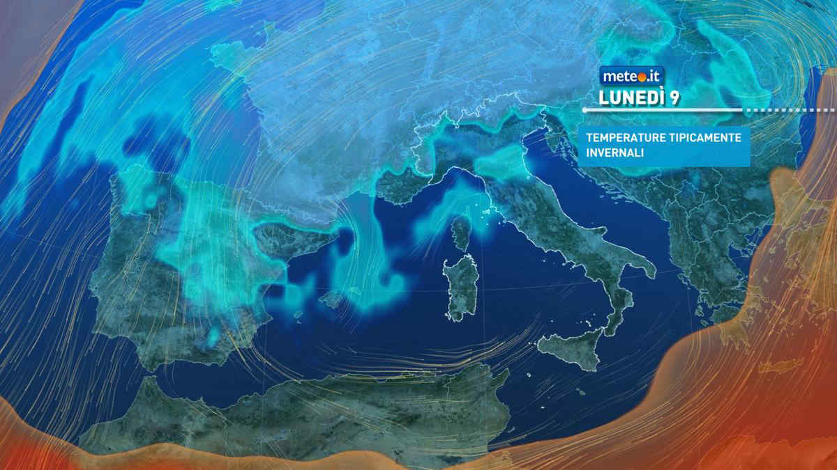 Meteo, settimana al via con tempo instabile: le zone a rischio pioggia lunedì 9 dicembre