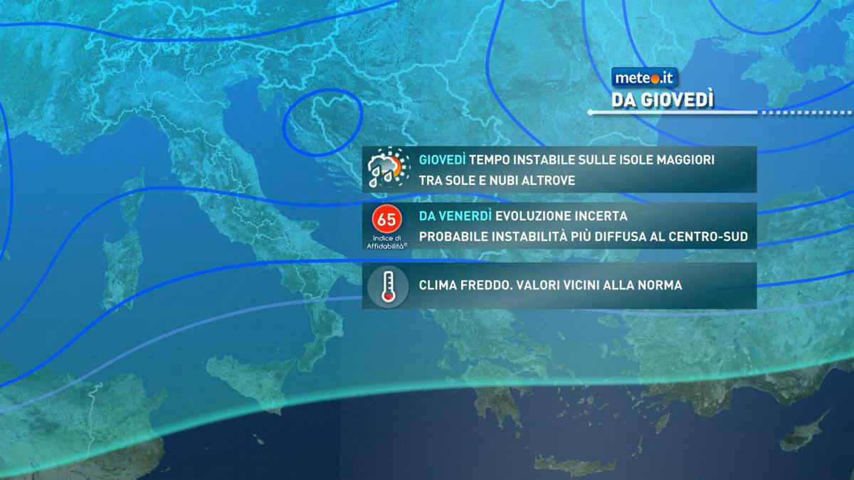 Meteo: da giovedì 12 dicembre nuove piogge in alcune regioni. La tendenza