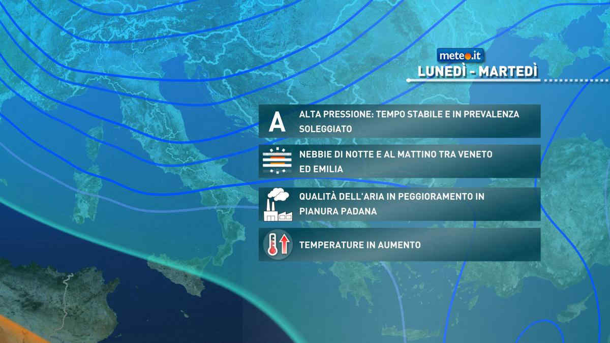 Meteo, settimana al via con alta pressione e rialzo termico: le previsioni