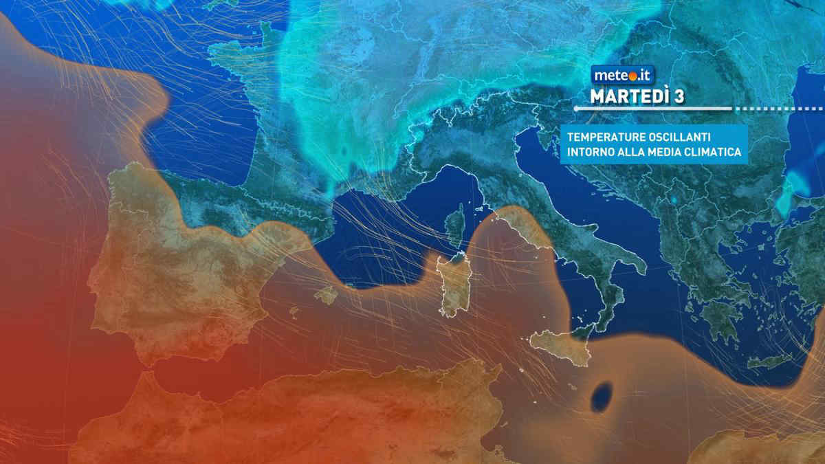 Meteo: da martedì 3 nuova possibile fase di maltempo. La tendenza