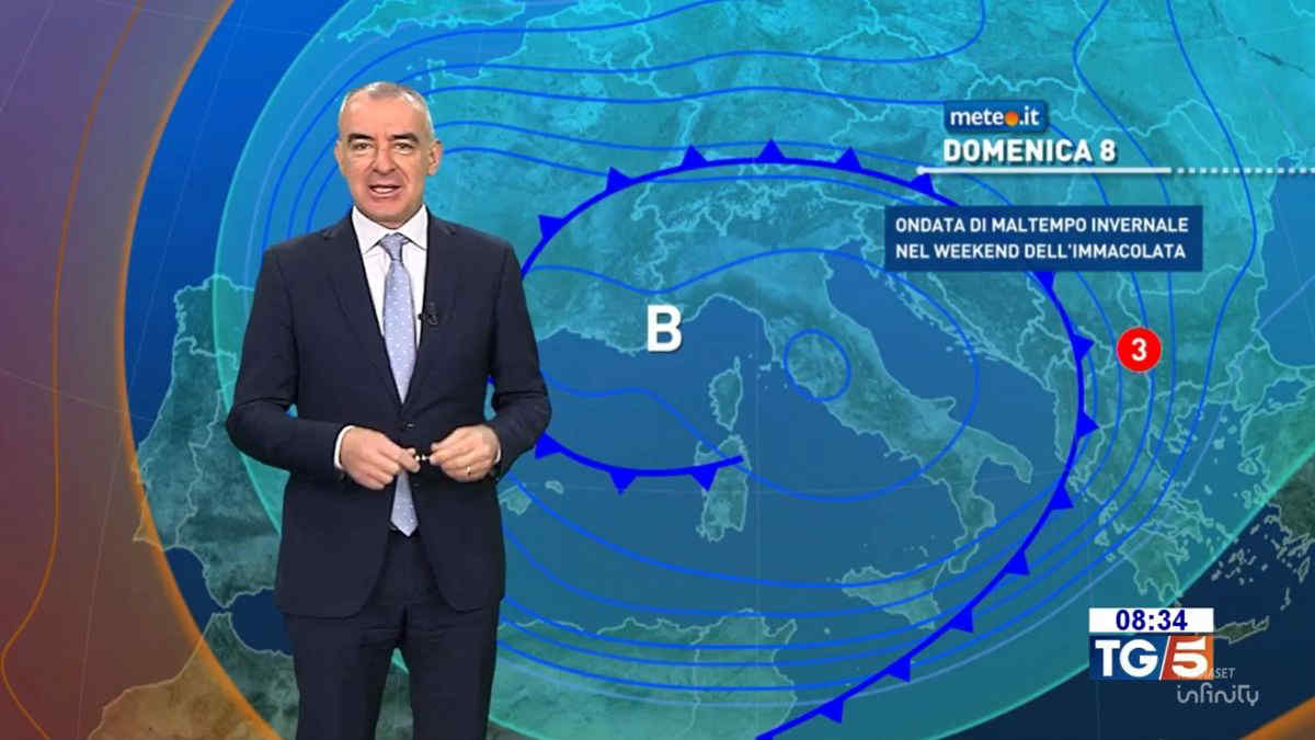 Meteo, tempesta sull'Italia: pioggia, neve e vento forte nel weekend dell'Immacolata