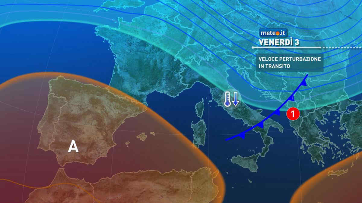 Meteo, 3-4 gennaio con rapida perturbazione e venti forti