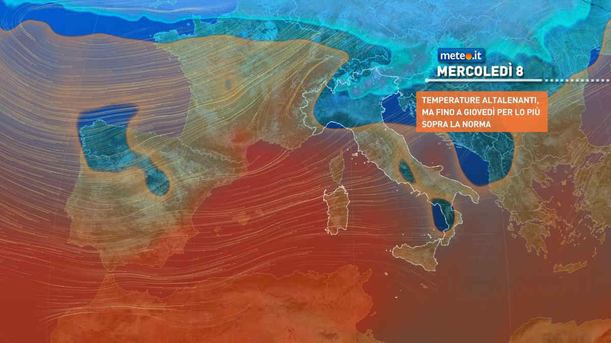 Meteo: fino a giovedì 9 clima piuttosto mite. Poi irruzione fredda? La tendenza