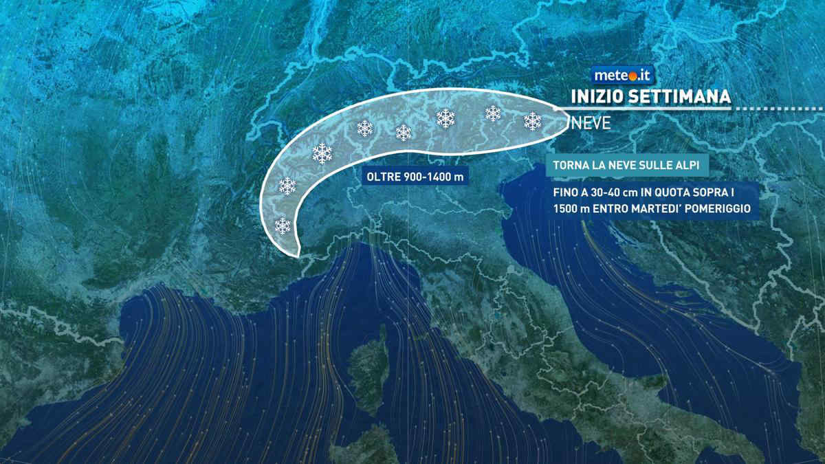 Meteo: Epifania con neve e piogge da un parte e clima molto mite dall'altra. I dettagli