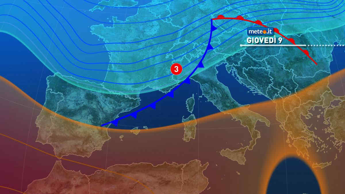 Meteo, domani nuova perturbazione: ecco dove arriva la pioggia giovedì 9 gennaio