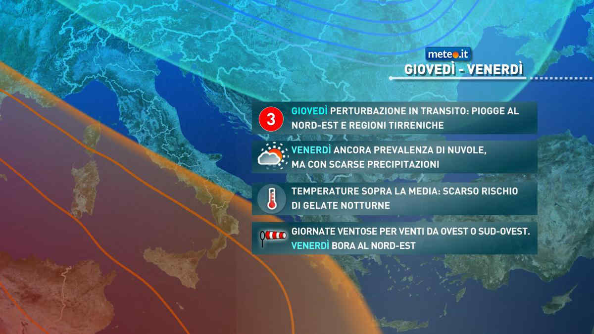 Meteo: giovedì di pioggia per molte regioni, poi si conferma un'irruzione gelida