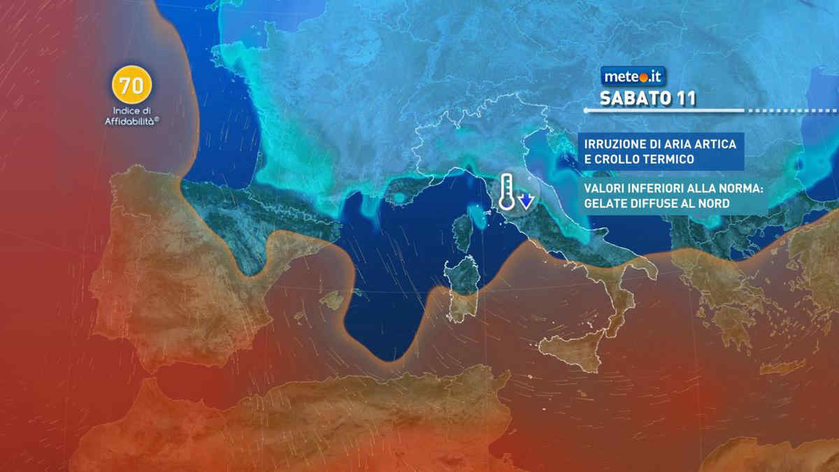 Meteo, freddo e maltempo nel weekend: arriva un vortice ciclonico. Le previsioni dall'11 gennaio