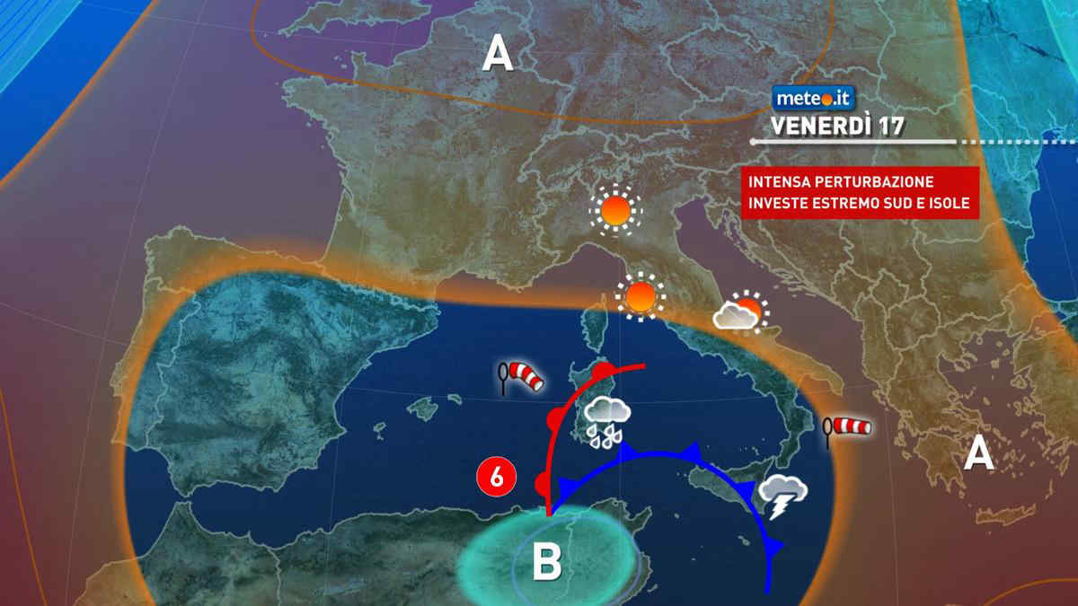 Meteo weekend, vortice ciclonico in azione: le zone a rischio maltempo dal 18 gennaio