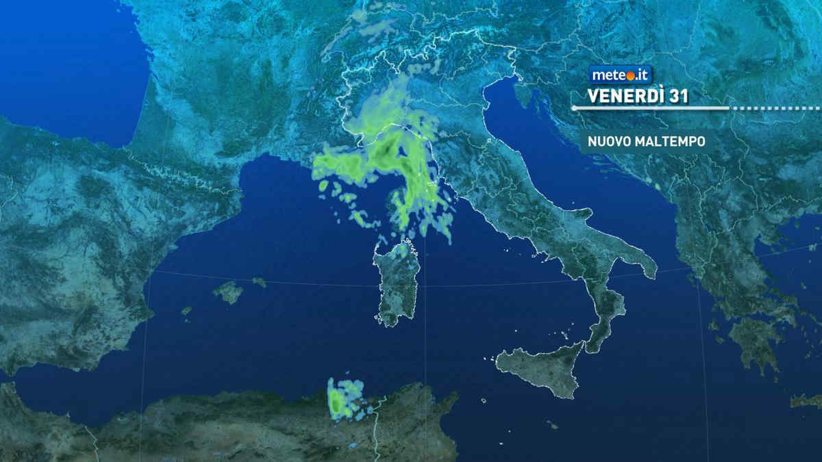 Meteo: 31 gennaio con pioggia in diverse regioni, domani arriva la prima perturbazione di febbraio