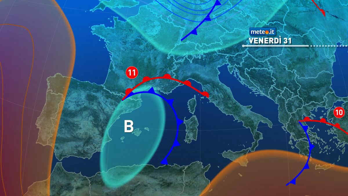 Meteo: domani pioggia in molte regioni, nuova perturbazione nel weekend